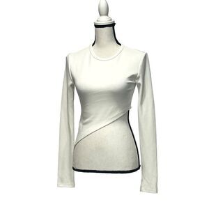 Edikted Riza Asymmetric Crop Top, Cream, Sz. M